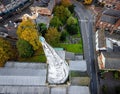 The crooked spire of the Church of St Mary and All Saints in Chesterfield Royalty Free Stock Photo