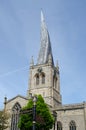 Crooked Spire with Road Signs