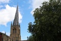 The crooked spire at St Mary and All Saints Church in Chesterfield Royalty Free Stock Photo