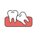 Crooked teeth color icon