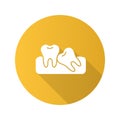 Crooked teeth flat design long shadow glyph icon