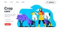 Crop care concept for landing page template. Vector illustration