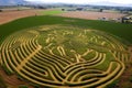 crop circle featuring a complex labyrinth design