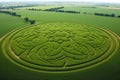 crop circle with a mesmerizing fractal pattern Royalty Free Stock Photo