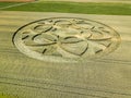 Crop circle in wheat field in Canton Bern, Switzerland Royalty Free Stock Photo