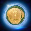 crop circles at Alsace France as a little planet panorama Royalty Free Stock Photo