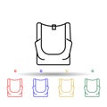 Crop clothes woman dress multi color style icon. Simple thin line, outline of clothes icons for ui and ux, website or