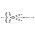 Crop, cut cutting scissors icon. Vector illustartion, flat design.