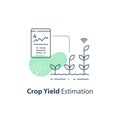 Crop data report, soil condition control, yield estimation chart, smart automation, modern agriculture technology