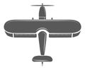 Crop duster icon. Vintage airplane. Top view Royalty Free Stock Photo