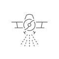 Crop dusting line outline icon