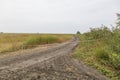Countryside secondary road and agriculture fields Royalty Free Stock Photo