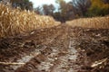 Crop fields rendered unproductive as water scarcity hinders farming. Concept Water Scarcity, Crop Royalty Free Stock Photo