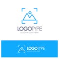 Crop, Focus, Photo, Photography Blue Outline Logo Place for Tagline