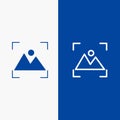 Crop, Focus, Photo, Photography Line and Glyph Solid icon Blue banner Line and Glyph Solid icon Blue banner