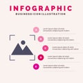 Crop, Focus, Photo, Photography Solid Icon Infographics 5 Steps Presentation Background