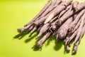 Crop of fresh unpeeled Scorzonera or Spanish salsify