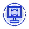 Crop, Graphics, Design, Program, Application Blue Dotted Line Line Icon Royalty Free Stock Photo