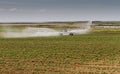 Crop irrigation, Norfolk, England Royalty Free Stock Photo