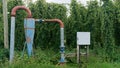 Crop irrigation pump at a hop gardens in Motueka, Tasman region, New Zealand Royalty Free Stock Photo