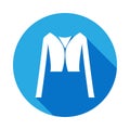 crop Jacket icon with long shadow. Signs and symbols can be used for web, logo, mobile app, UI, UX