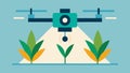 Crop Monitoring A closeup illustration of a drones camera capturing images of crops with highlighted areas indicating