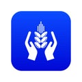 Crop protection icon blue vector