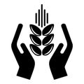 Crop protection icon, simple black style