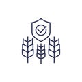 crop protection line icon on white, vector