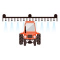 Crop sprayer or liquid fertilizer applicator. Vector illustration. Agricultural machinery crop sprayer.