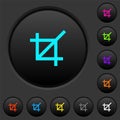 Crop tool dark push buttons with color icons