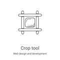 crop tool icon vector from web design and development collection. Thin line crop tool outline icon vector illustration. Linear
