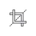 Crop tool outline icon