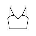 Crop top clothes vector icon outline black EPS 10. Womens shirt illustration.... Flat outline sign.. Shop online concept. Females Royalty Free Stock Photo