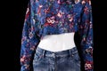 Crop top with floral pattern.
