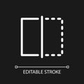 Crop video length pixel perfect white linear ui icon for dark theme