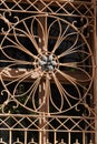 Crop view of architecture exterior detail - antique iron window