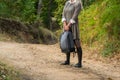 Crop view of atractive young universitarian woman with backpack Royalty Free Stock Photo