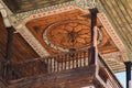 Crop view of hardwood ceiling, Rila monastery,