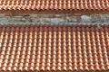 Crop view of tiled roof, pattern