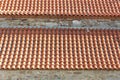 Crop view of tiled roof, pattern