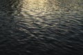 Crop of water and wave refection of evening sunset light Royalty Free Stock Photo