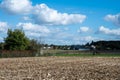 Cropped agriculture fields at the Flemish countryside around Asse