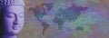 Buddha World Map Message Background Banner