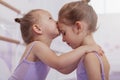 Two adorable little ballerinas at dance class Royalty Free Stock Photo