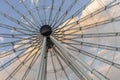 Cropped Ferris wheel at sunset with clouds in the back Royalty Free Stock Photo