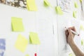 Cropped image of businessman's hand writing on paper in office