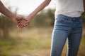 Cropped image of couple holding hands Royalty Free Stock Photo