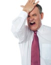 Cropped image of a disturbed businessman