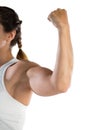 Cropped image of female athlete flexing muscles Royalty Free Stock Photo